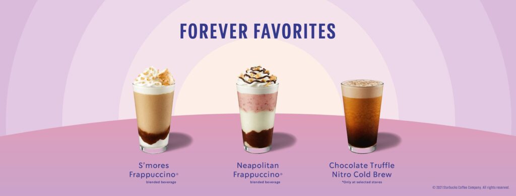 Starbucks Malaysia S'mores Frappuccino, Neapolitan Frappuccino, and Chocolate Truffle Nitro Cold Brew