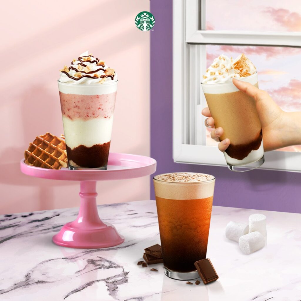 Starbucks Malaysia S'mores Frappuccino, Neapolitan Frappuccino, and Chocolate Truffle Nitro Cold Brew