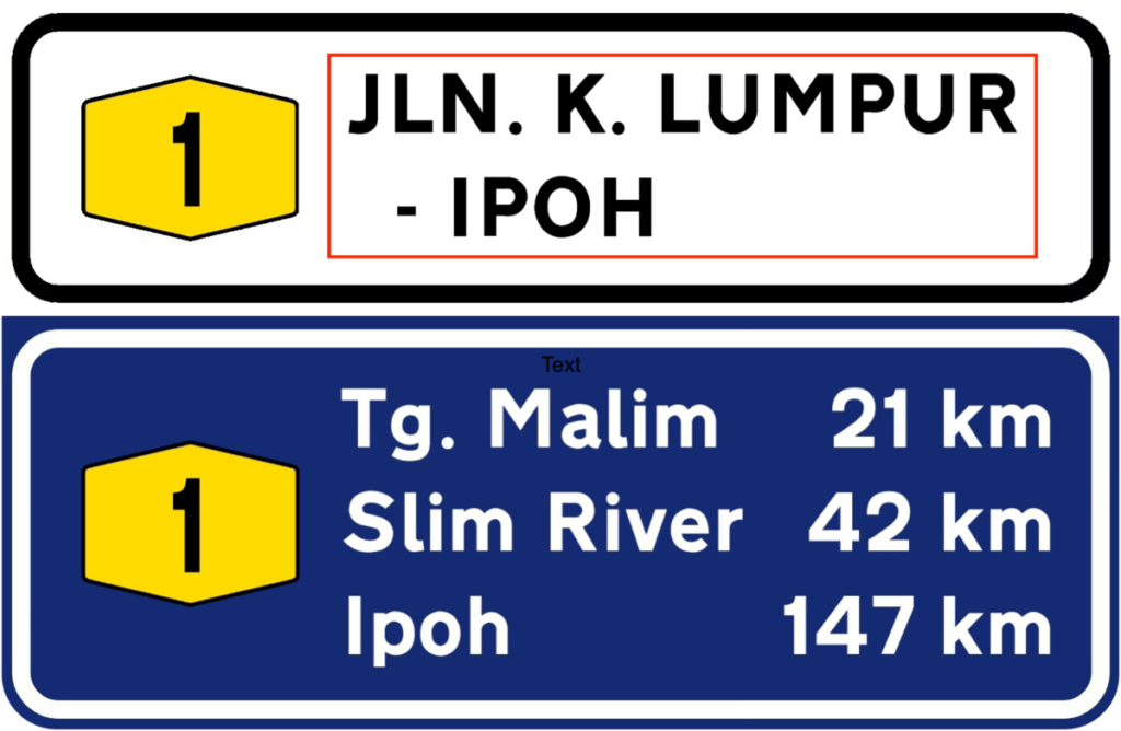roads signs in Malaysia