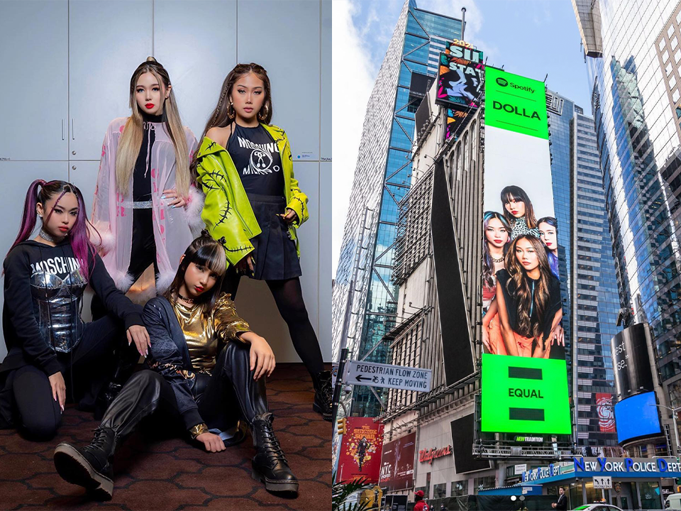 Malaysian girl group on NYC Times Square billboard