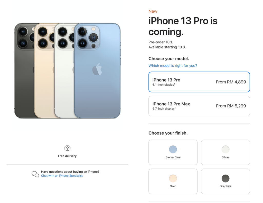 iPhone 13 pro price Malaysia