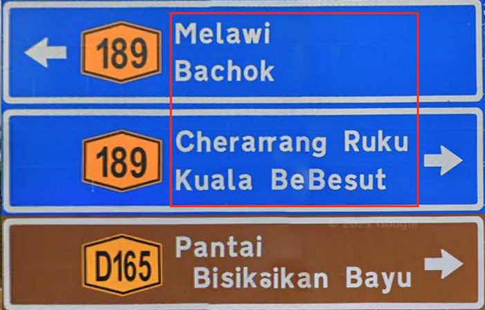 roads signs in Malaysia