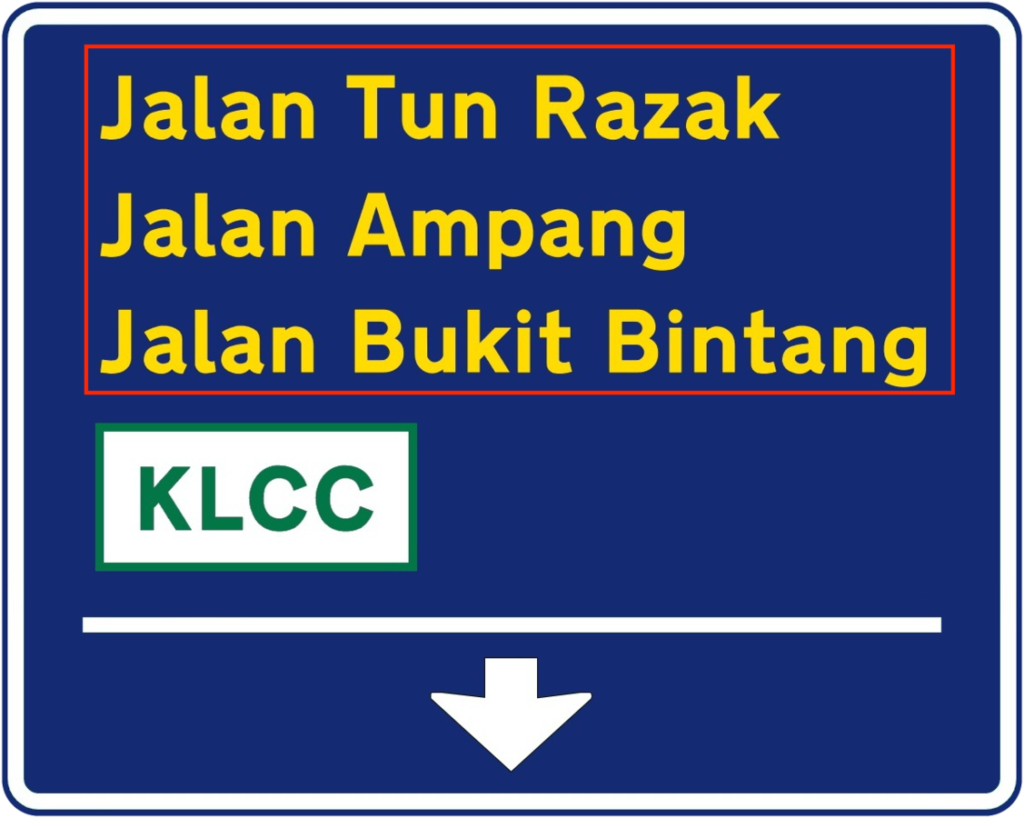 roads signs in Malaysia