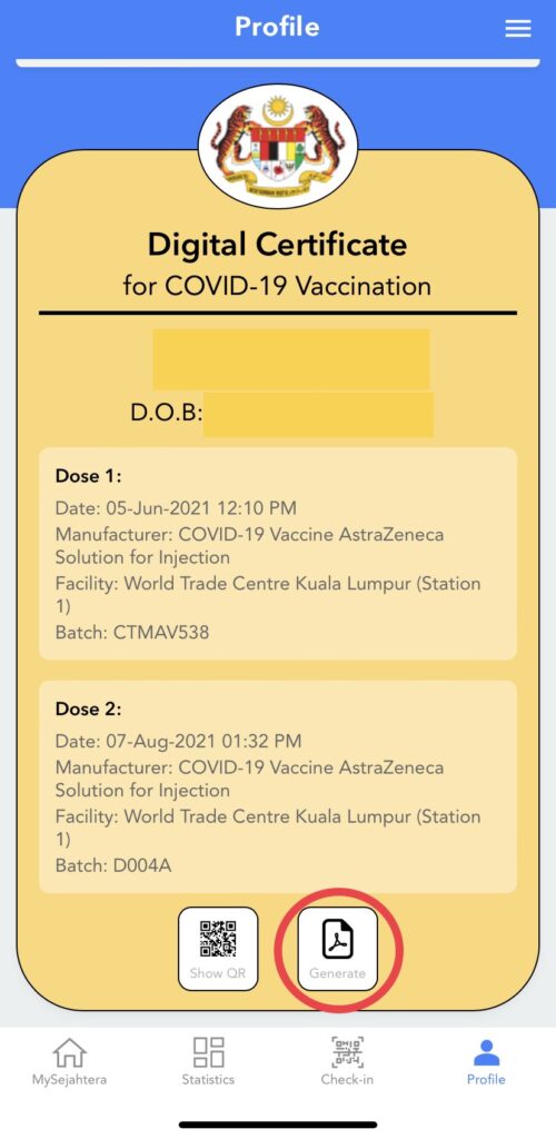  COVID-19 vaccine certificate