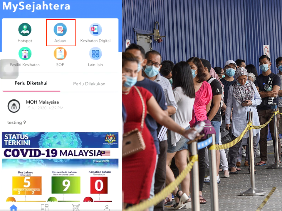 sop complaint MySejahtera