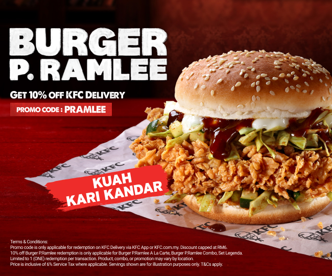 Burger p. ramlee with Nasi Kandar sauce