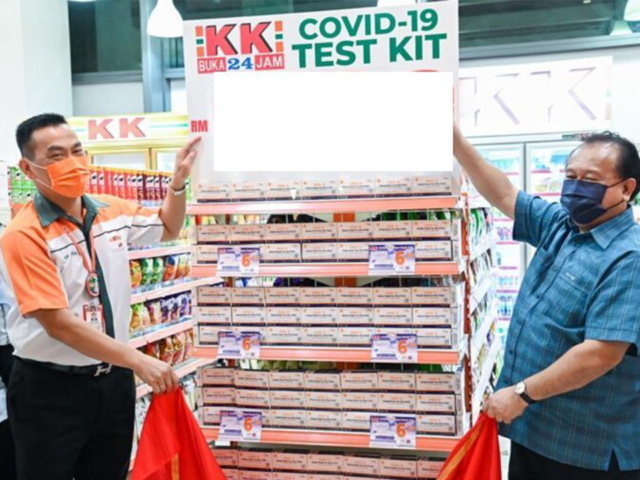 Covid19 test kits at KK mart for RM6.60