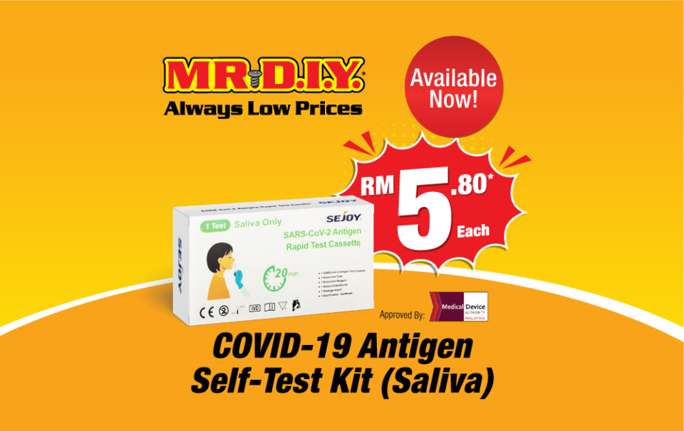 MR. DIY Selling SEJOY COVID19 Antigen SelfTest Kits At RM5.80