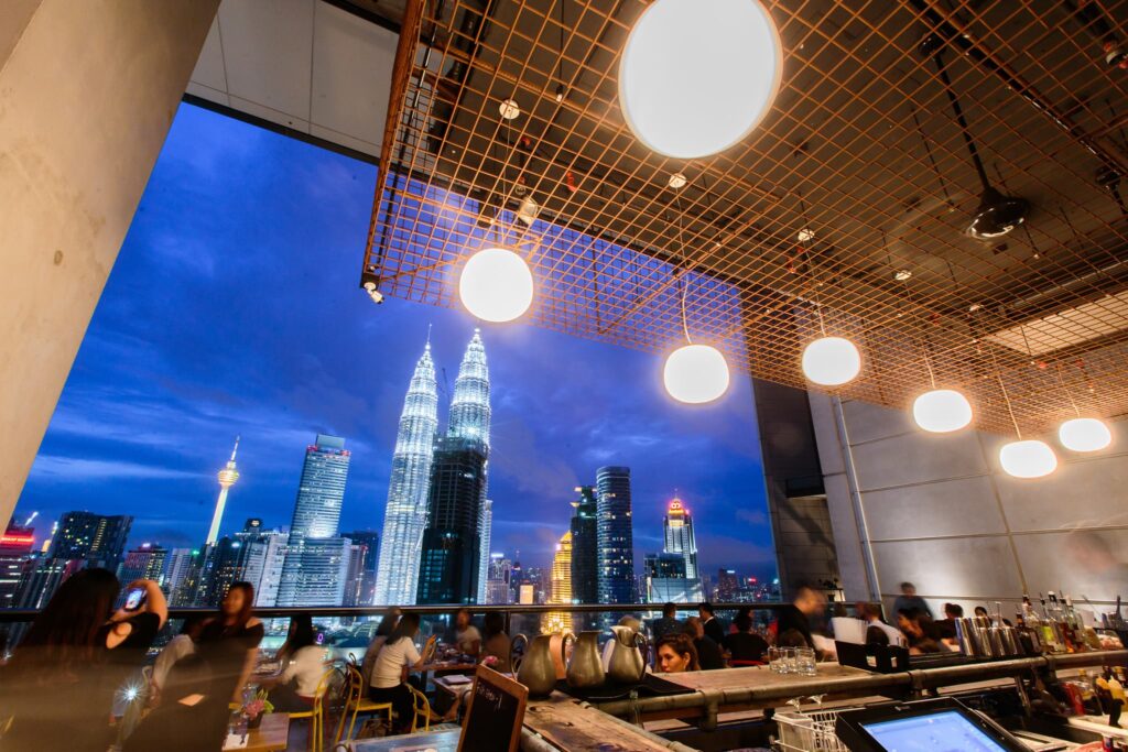 restaurant with kl city view
