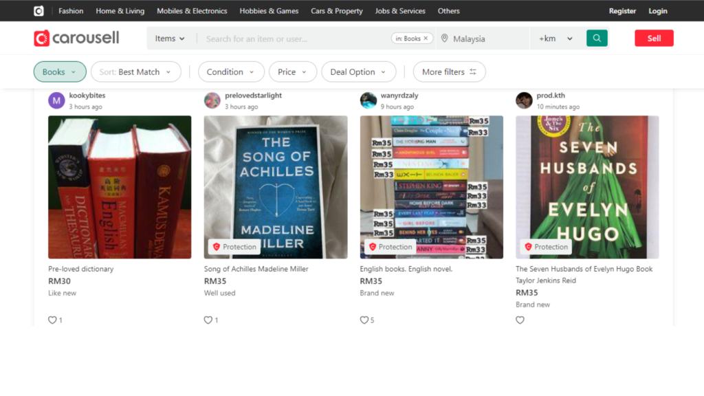 Carousell for secondhand books