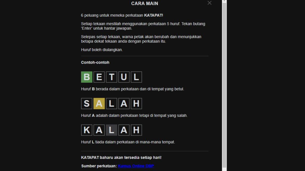 Katapat, Malaysian Programmer's Alternative To Wordle