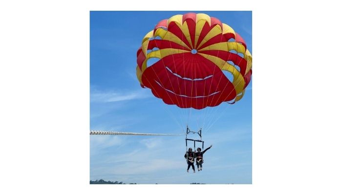 parasailing on boat