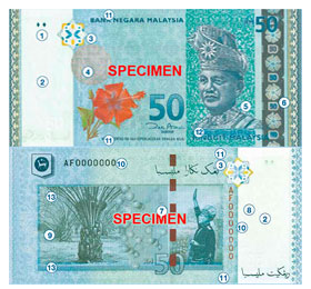 RM50 malaysian banknotes