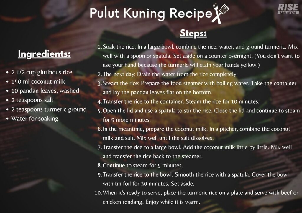 unique dishes hari raya - pulut kuning recipe