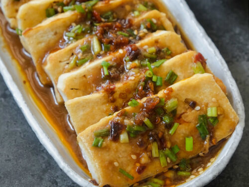 easy and simple dish ideas - Fried Soft Egg Tofu With Soy Sauce