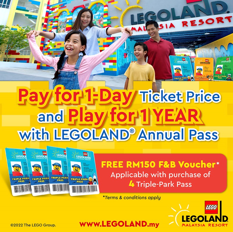 Free RM150 F&B voucher at Legoland Malaysia Resort