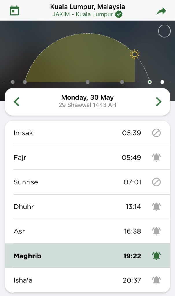 Prayer times - Muslim Pro App