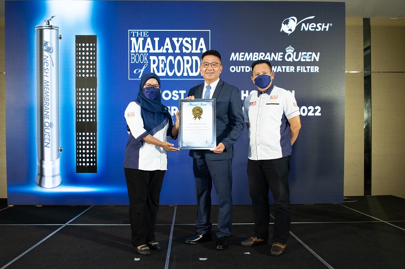 he Most Output Holes in a Water Filter Membrane for NESH Membrane Queen - The Malaysia Book Of Records