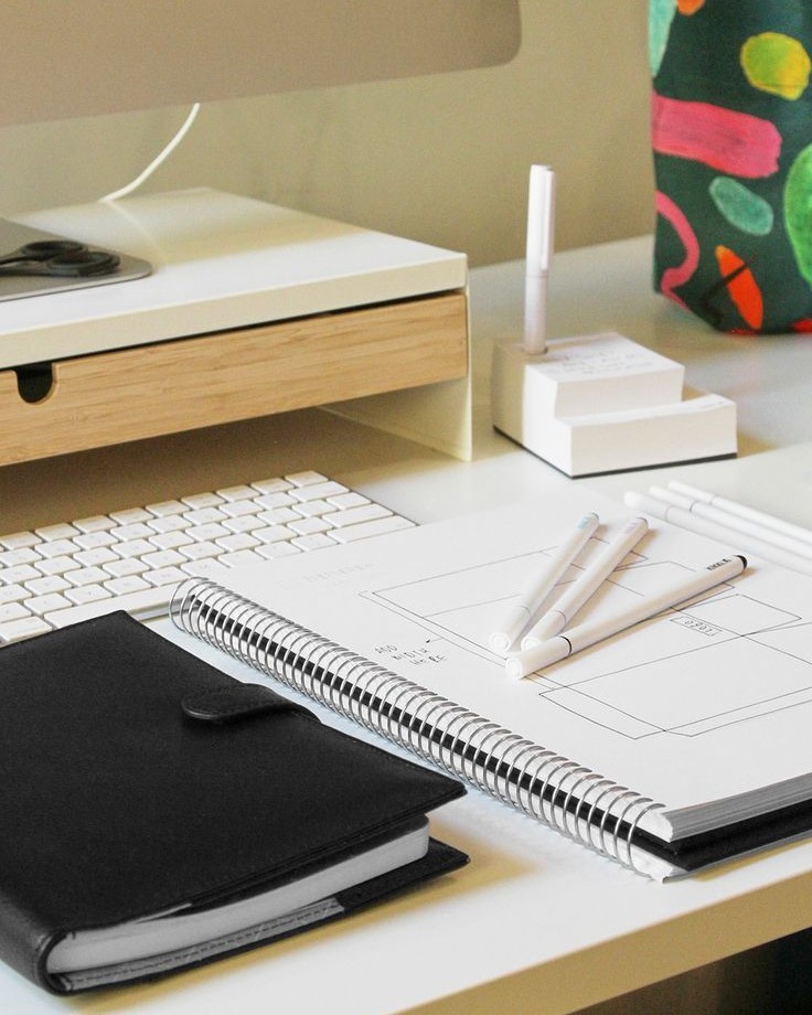 Planner, notepad, timetable - Creating Minimalist Home Office & Be Productive