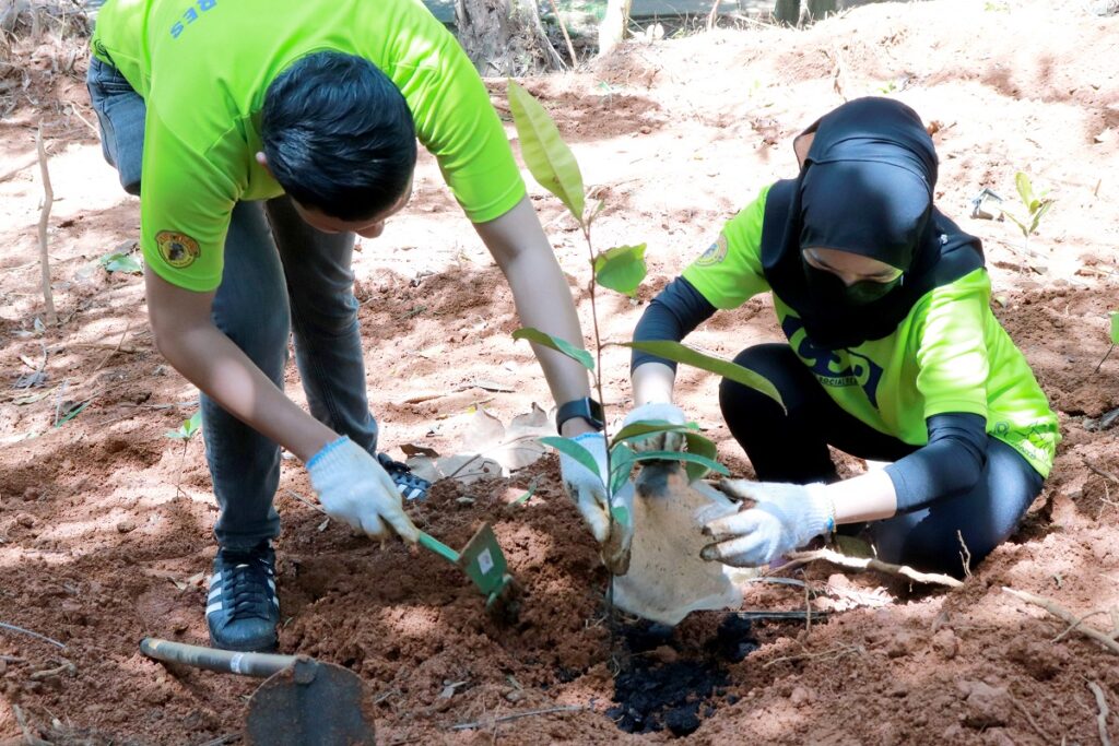 Volunteers from MR D.I.Y. at Gutta Percha tree-planting program