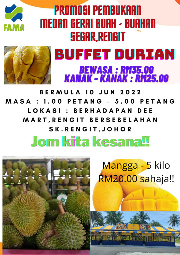 Durian buffet at Medan Gerai Buah-buahan Segar (GBBS) Rengit by RiseMalaysia