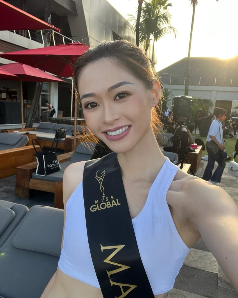 21-year-old Malaysian model Sandra Lim, recently crowned as the first runner-up in the Miss Global 2022 beauty pageant in Bali, Indonesia.