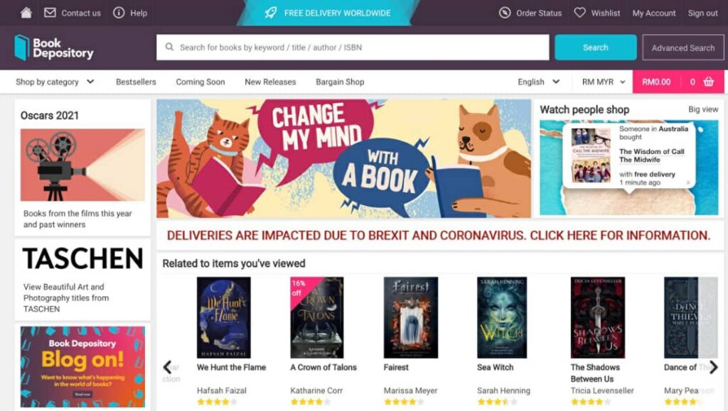 Book Depository Online Bookstores Malaysia