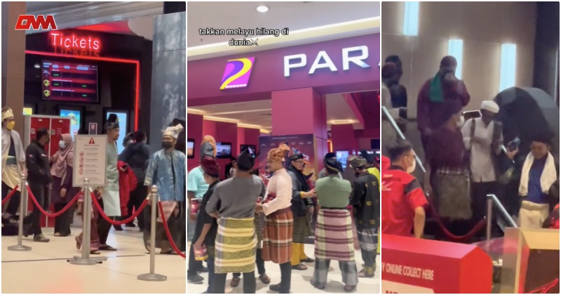 Malaysian men wearing tanjak to cinema
