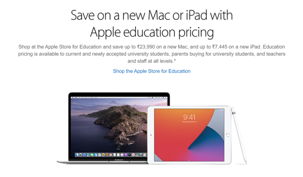 Apple Store, student discount 2022