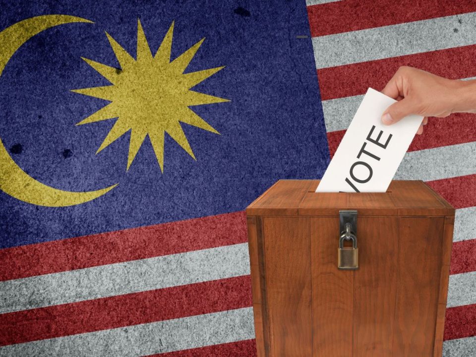 Malaysia elections/PRU Malaysia/GE 15 with a voting box graphic