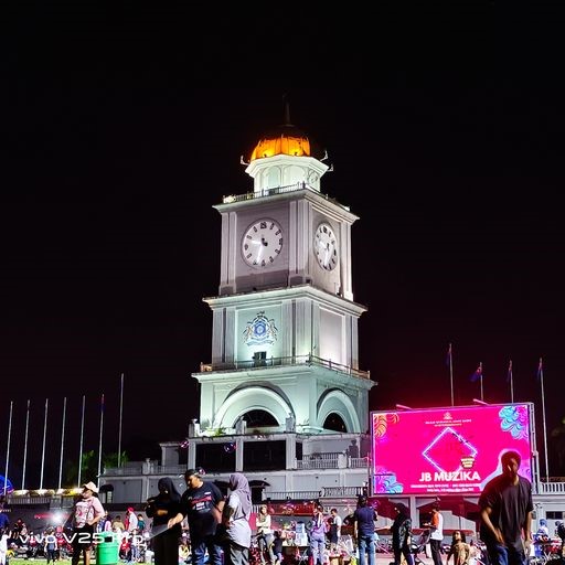 Malaysia Famous Landmarks - Clock Tower at Johor Bahru City Square