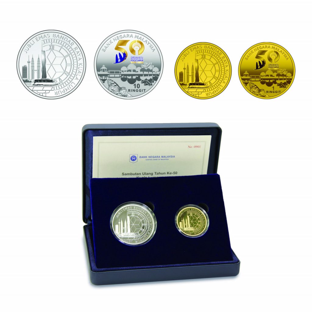 2 sets of coins of the 50th Anniversary of KL City from BNM 