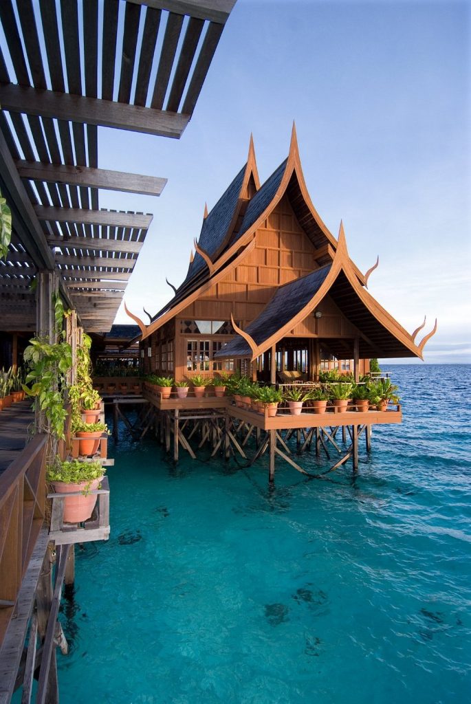 mabul water bungalows; best floating hotels in Malaysia