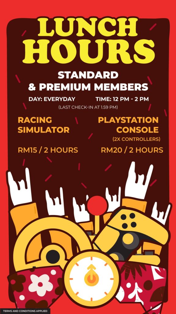 Lunch hour promotion for standard & premium membership of Cove Esports Hub