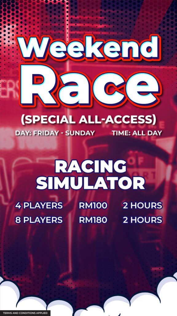 Weekend Race Promotion for all non-membership and membership at Cove Esports Hub, Subang Jaya