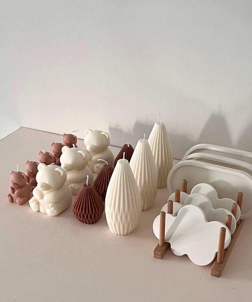 Earth tones candles in various sizes by selfsupplydotcom