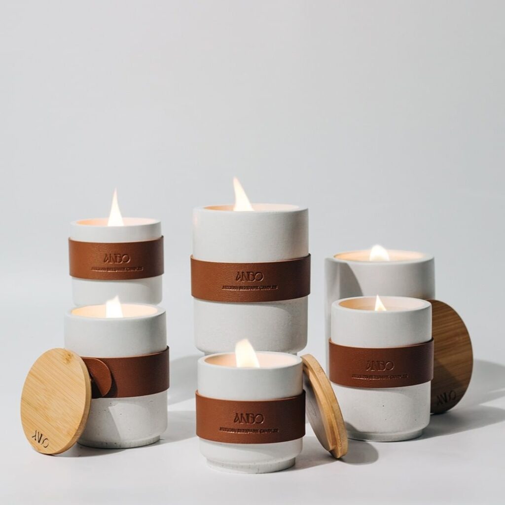 Pet safe candles by Anbo's concrete series come in 3 sizes