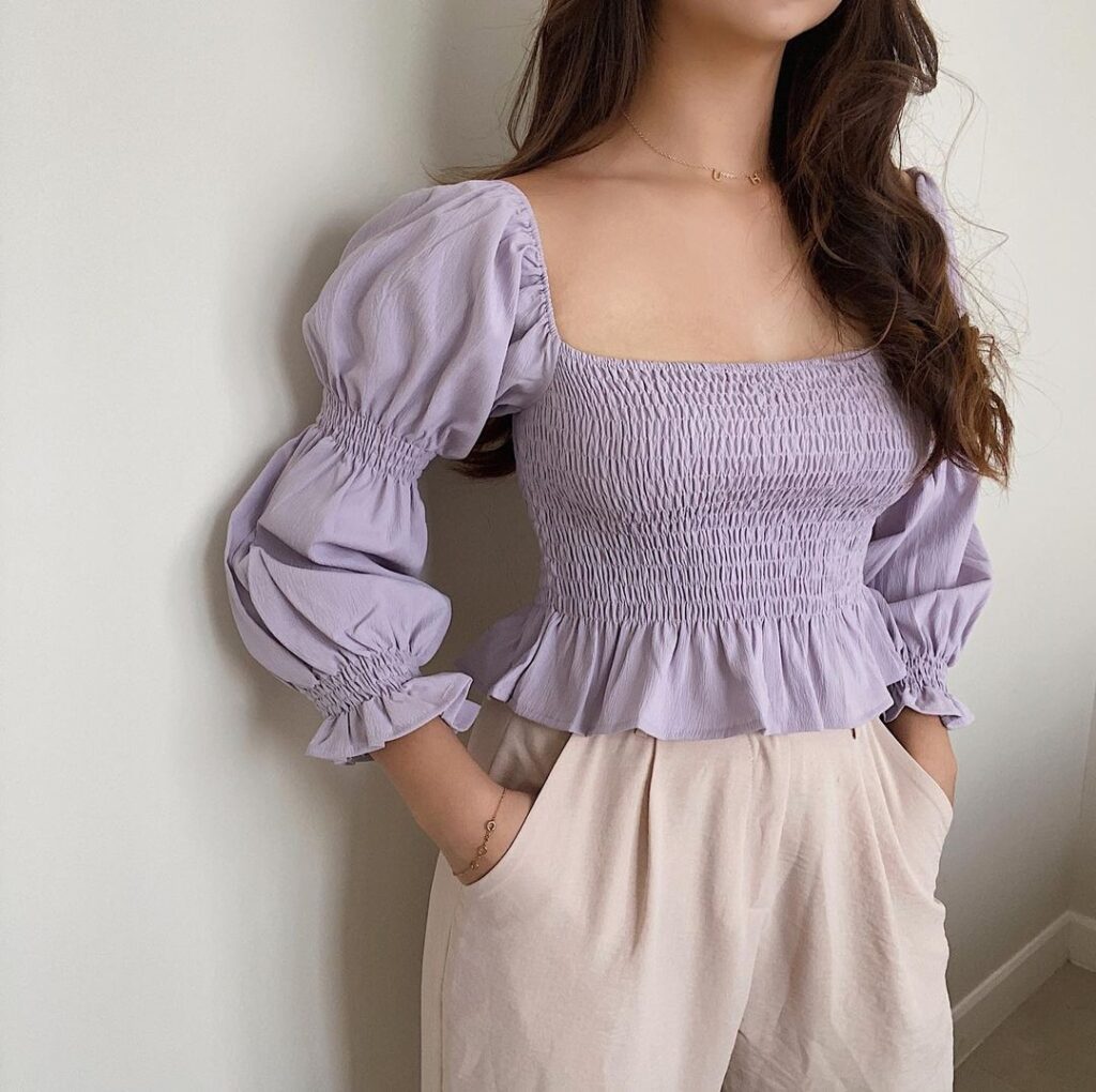 Hanya's Hallie Top in Soft Lilac