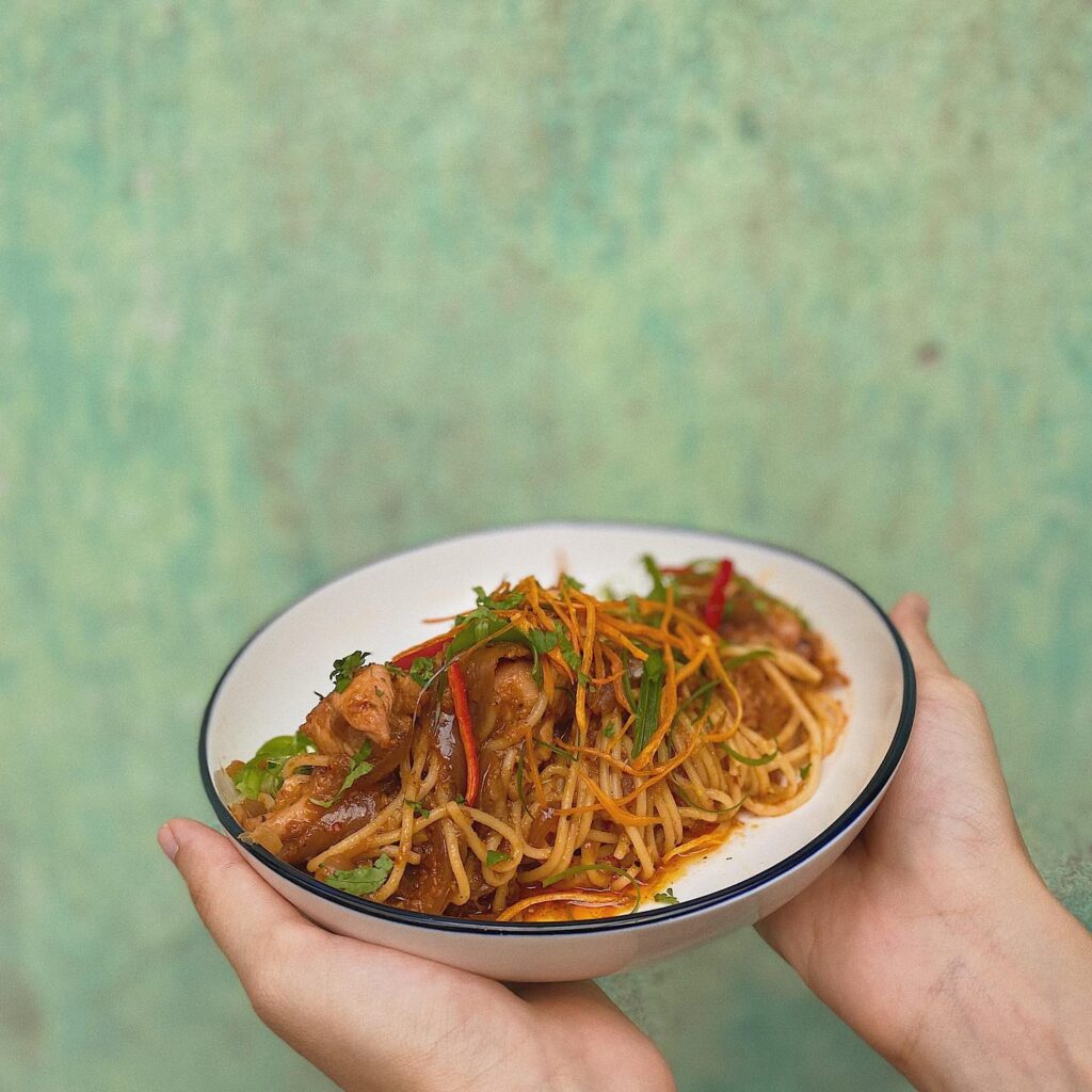 Italian chow mein in merchant's lane