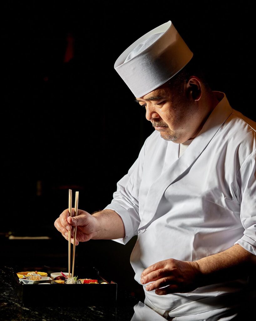 Chef prepares omakase at kazu kuala lumpur