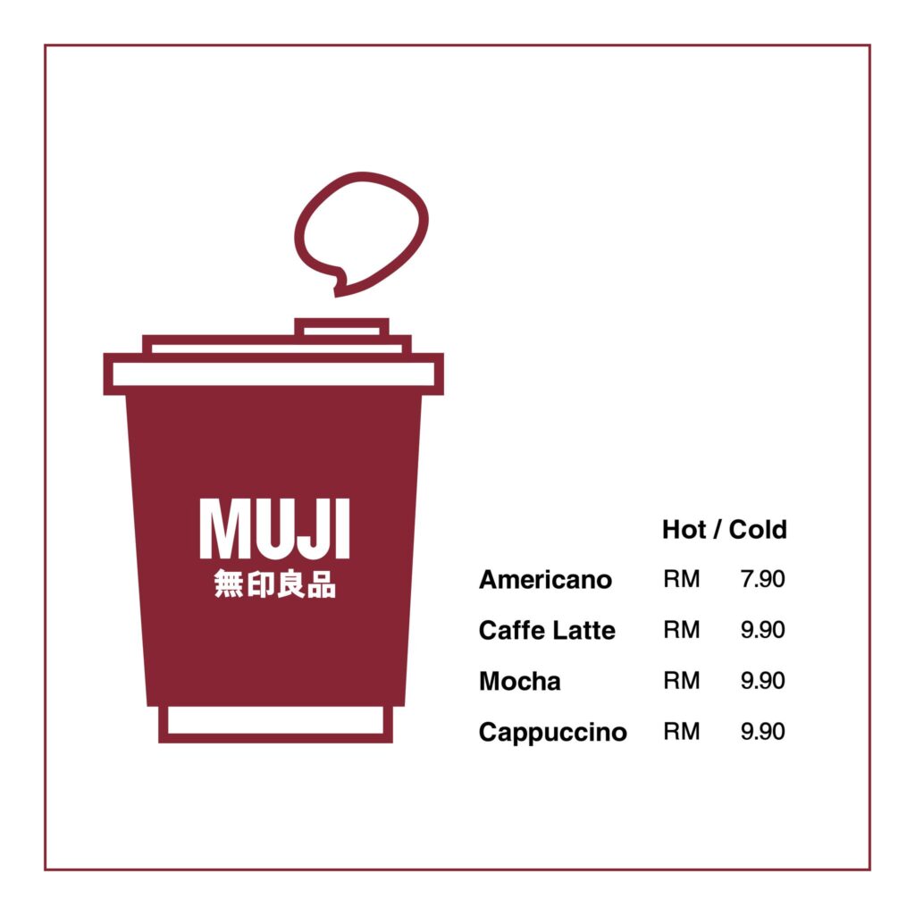 MUJI coffee menu