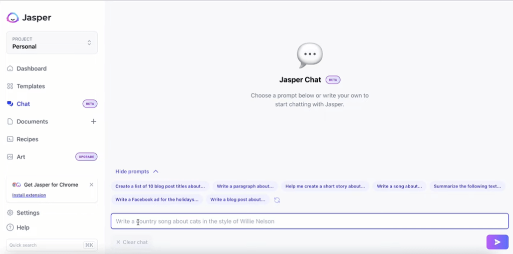 Chatgpt alternatives: Jasper Chat