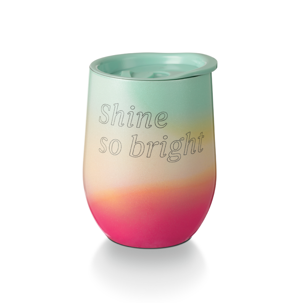 Shine So Bright in Rainbow Gradient Stainless Steel Tumbler (11oz), Starbucks refreshing drinks and tumblers