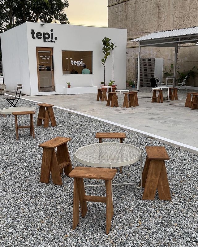 outdoor seating area at tepi coffee, kedah