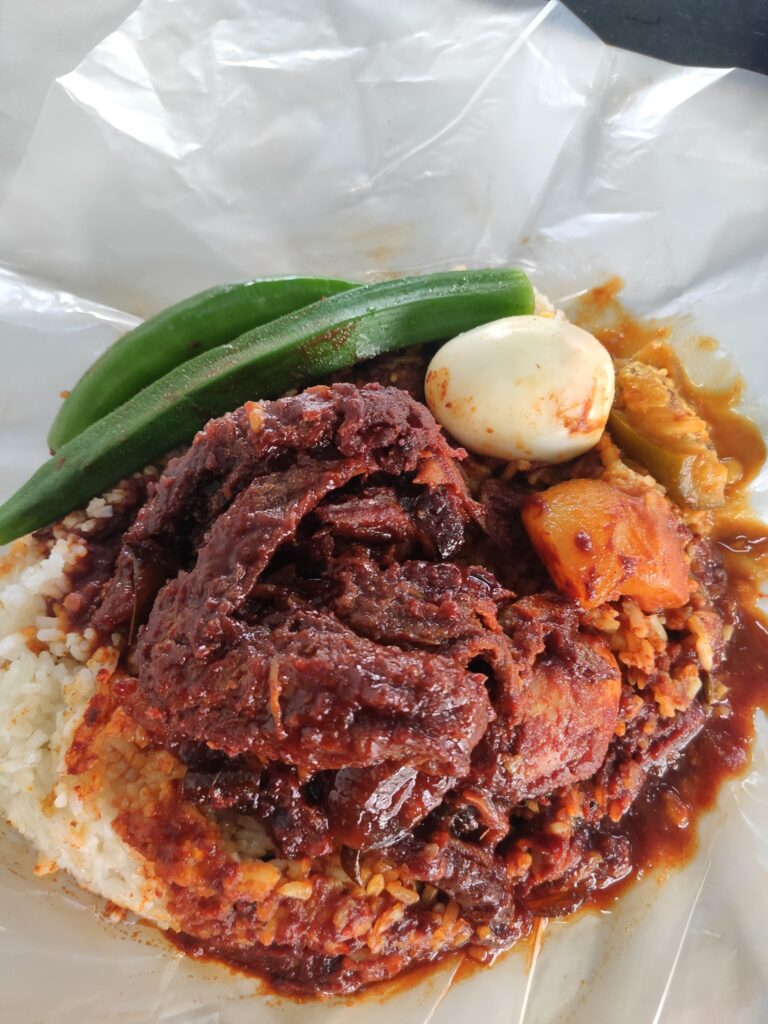 A delicious and flavorful plate of nasi kandar
