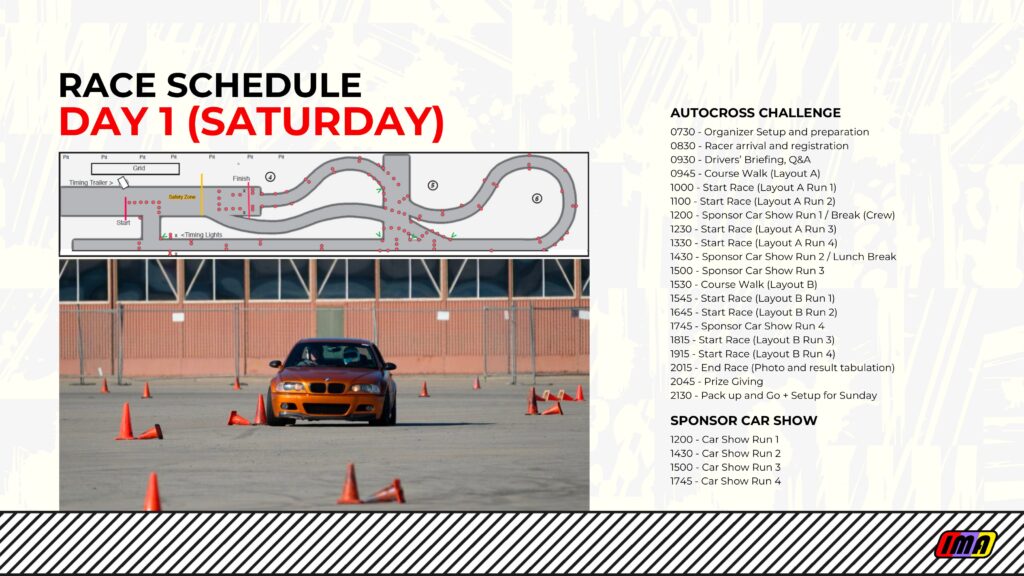 Race schedule day 1