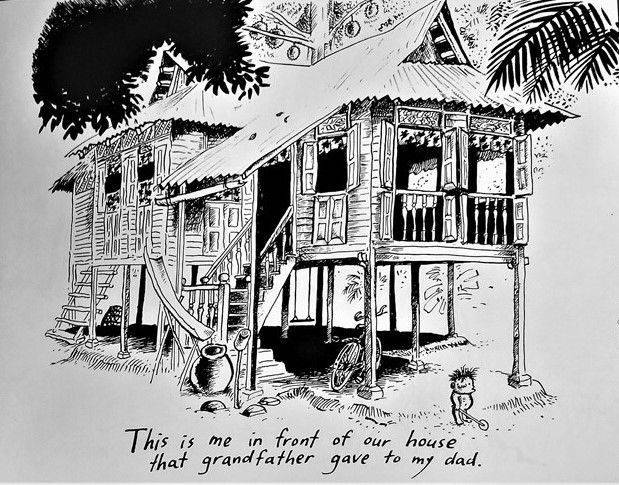 Datuk Lat's iconic village house drawing