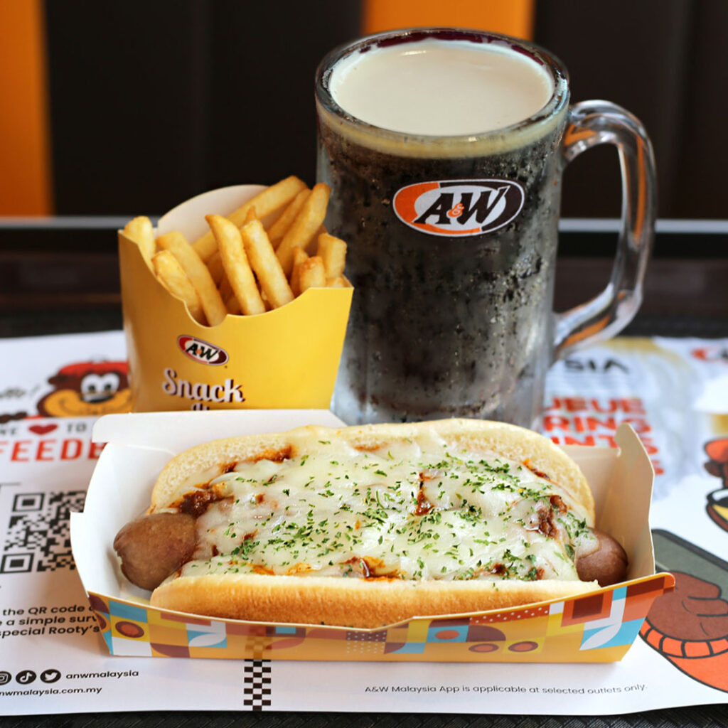 A&W Coney cheese hotdog