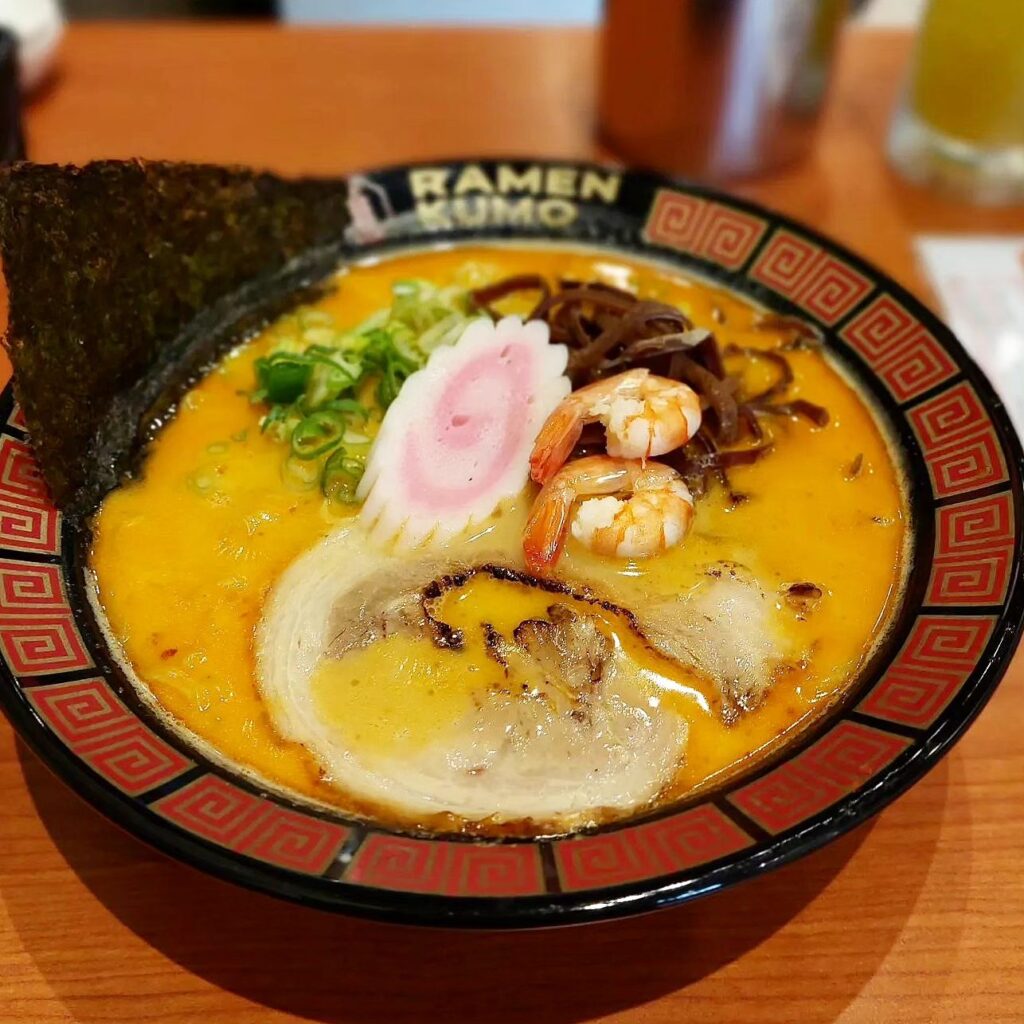 A bowl of ramen with some spice kick