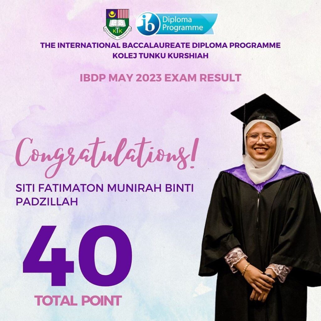 Siti Fatimaton scores 40/45